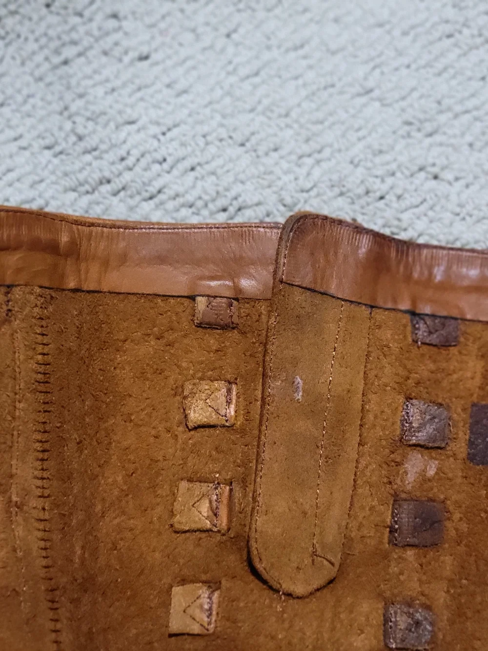 Frye Cognac Leather Over-the-Knee Buckle Boots